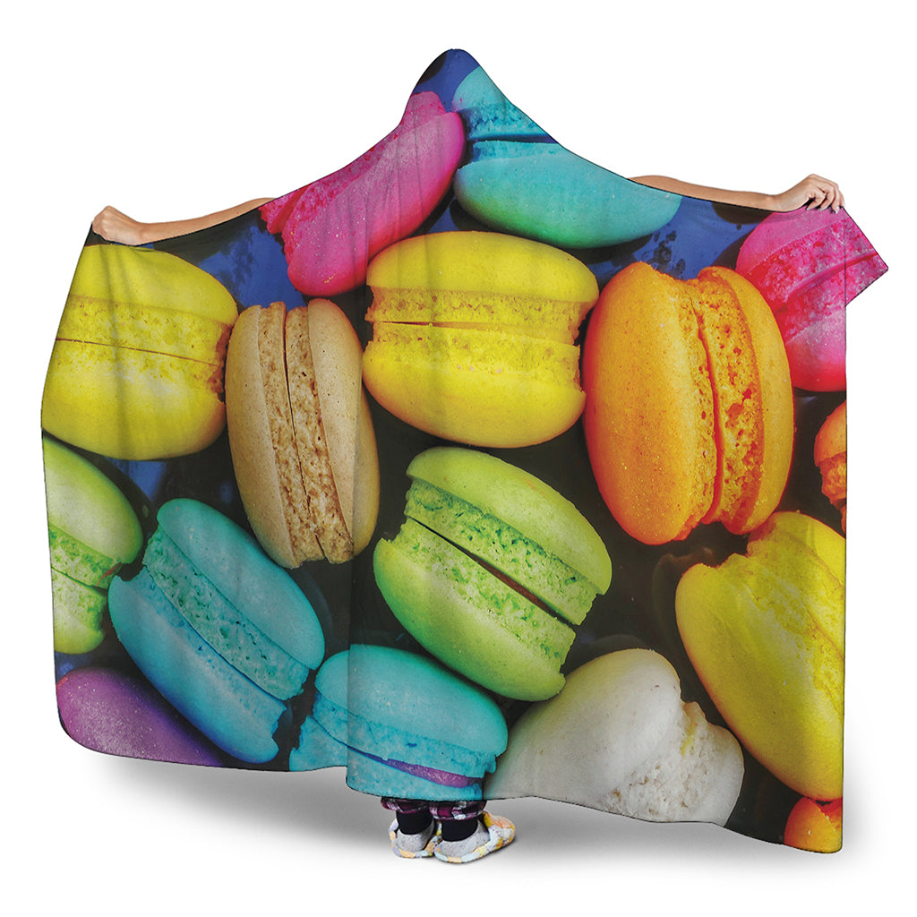 Colorful Macarons Print Hooded Blanket