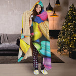 Colorful Macarons Print Hooded Blanket