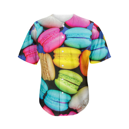 Colorful Macarons Print Men's Baseball Jersey