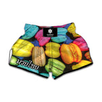 Colorful Macarons Print Muay Thai Boxing Shorts