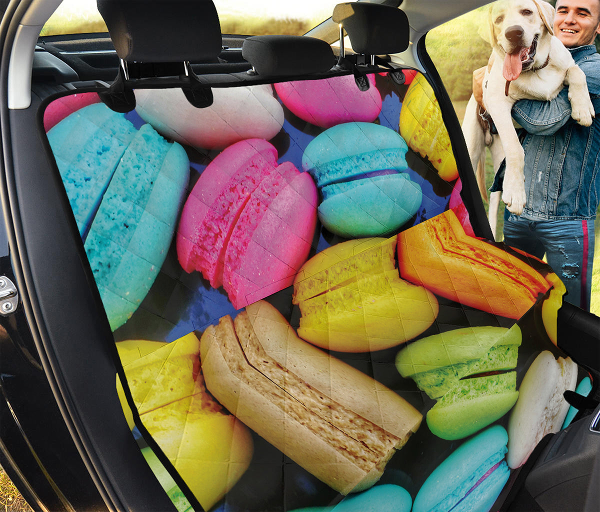 Colorful Macarons Print Pet Car Back Seat Cover