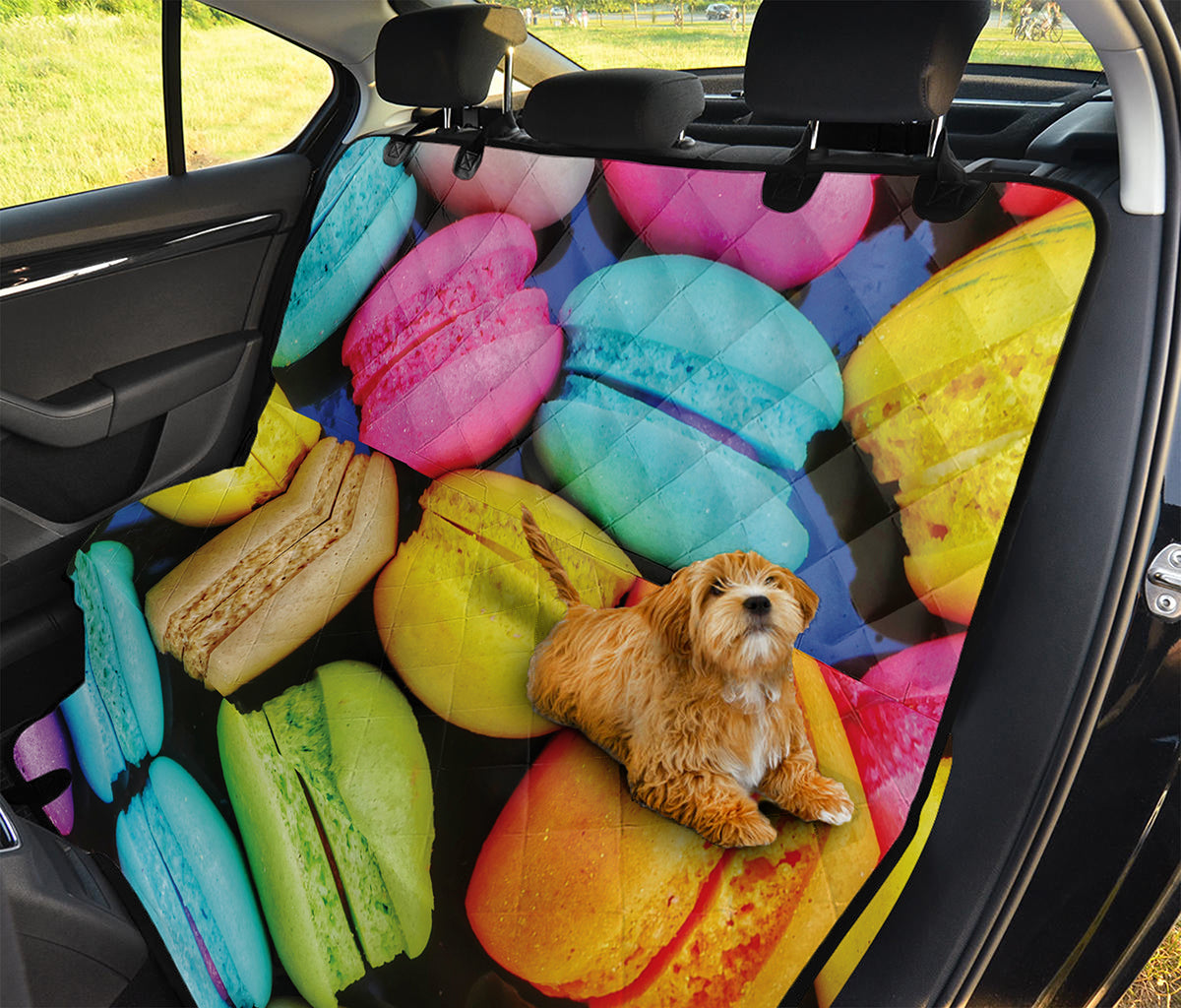 Colorful Macarons Print Pet Car Back Seat Cover