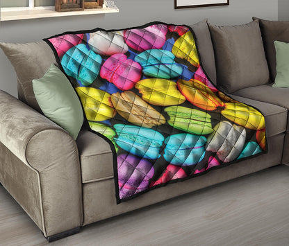 Colorful Macarons Print Quilt