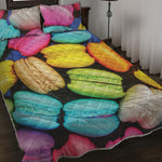 Colorful Macarons Print Quilt Bed Set
