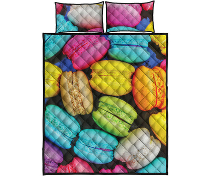 Colorful Macarons Print Quilt Bed Set