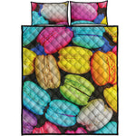 Colorful Macarons Print Quilt Bed Set