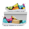 Colorful Macarons Print White Running Shoes