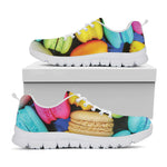 Colorful Macarons Print White Sneakers