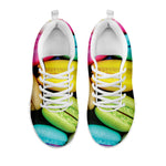 Colorful Macarons Print White Sneakers