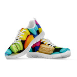 Colorful Macarons Print White Sneakers