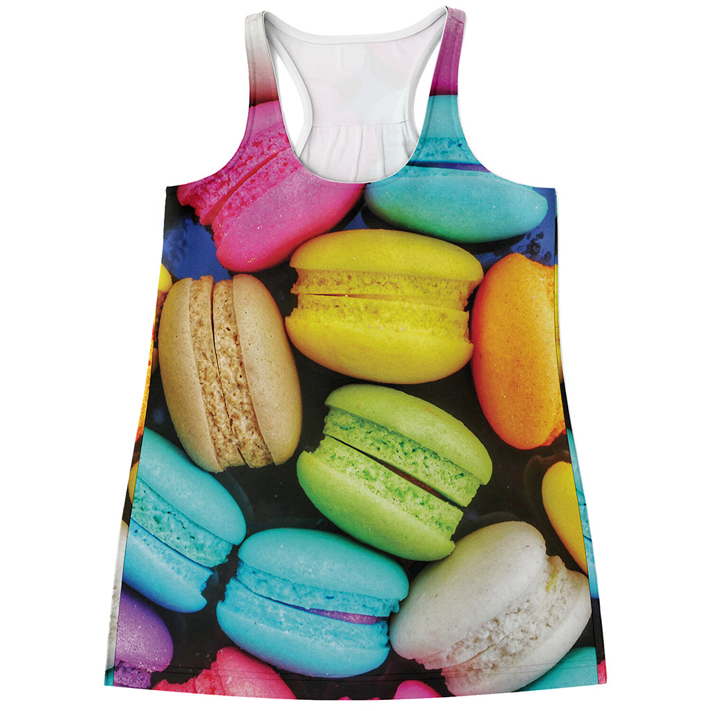 Colorful Macarons Print Women's Racerback Tank Top