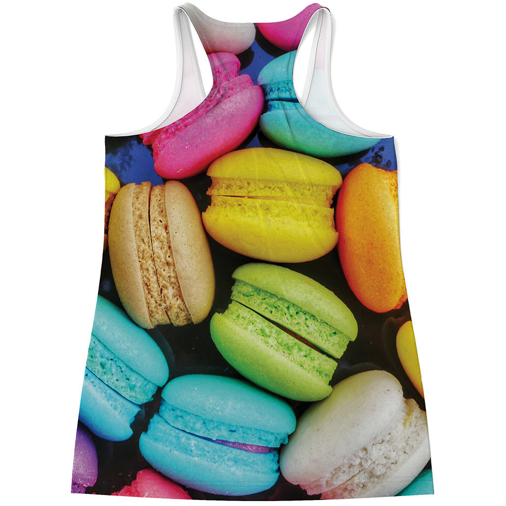 Colorful Macarons Print Women's Racerback Tank Top