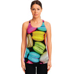 Colorful Macarons Print Women's Racerback Tank Top