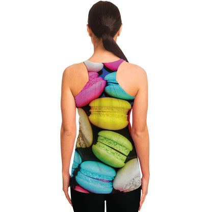 Colorful Macarons Print Women's Racerback Tank Top