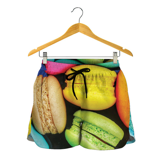 Colorful Macarons Print Women's Shorts