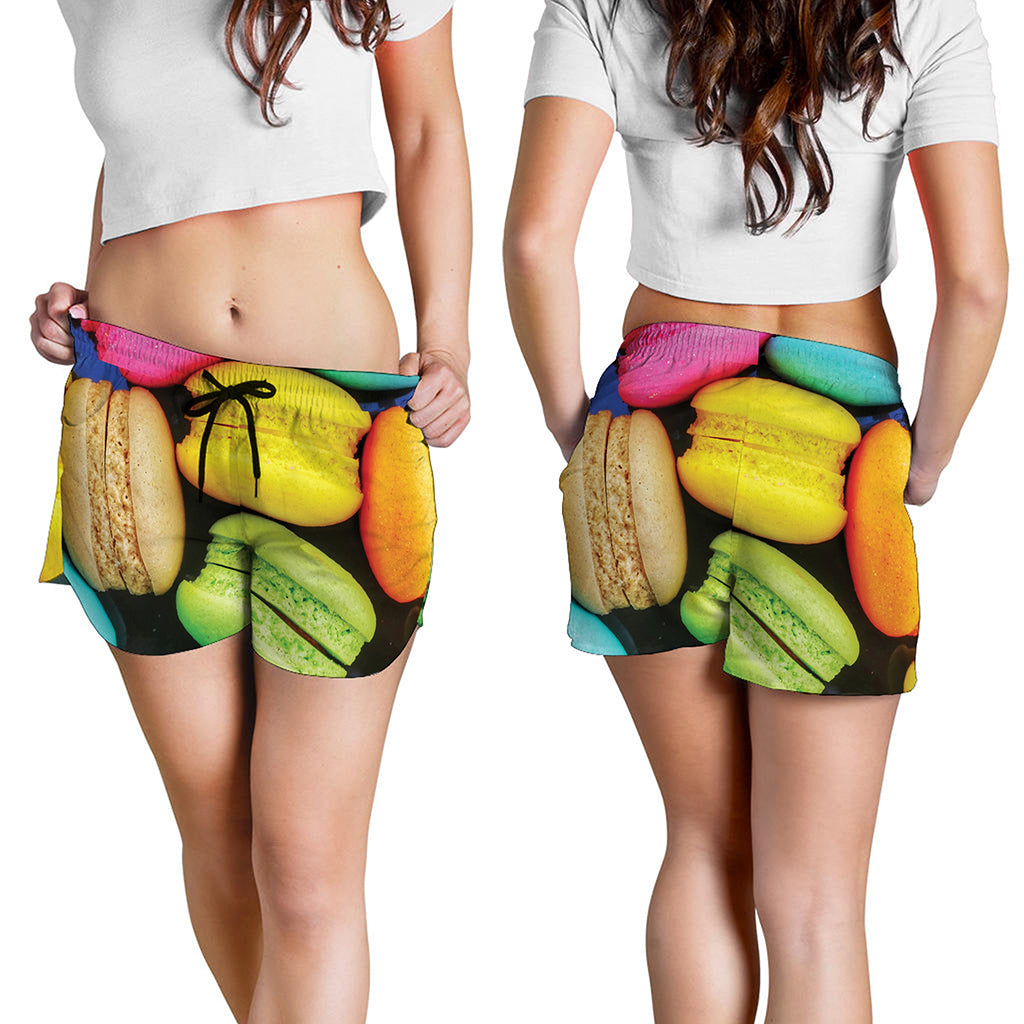 Colorful Macarons Print Women's Shorts