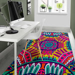 Colorful Mandala Bohemian Pattern Print Area Rug GearFrost