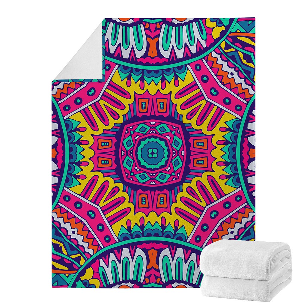 Colorful Mandala Bohemian Pattern Print Blanket