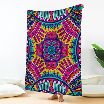 Colorful Mandala Bohemian Pattern Print Blanket