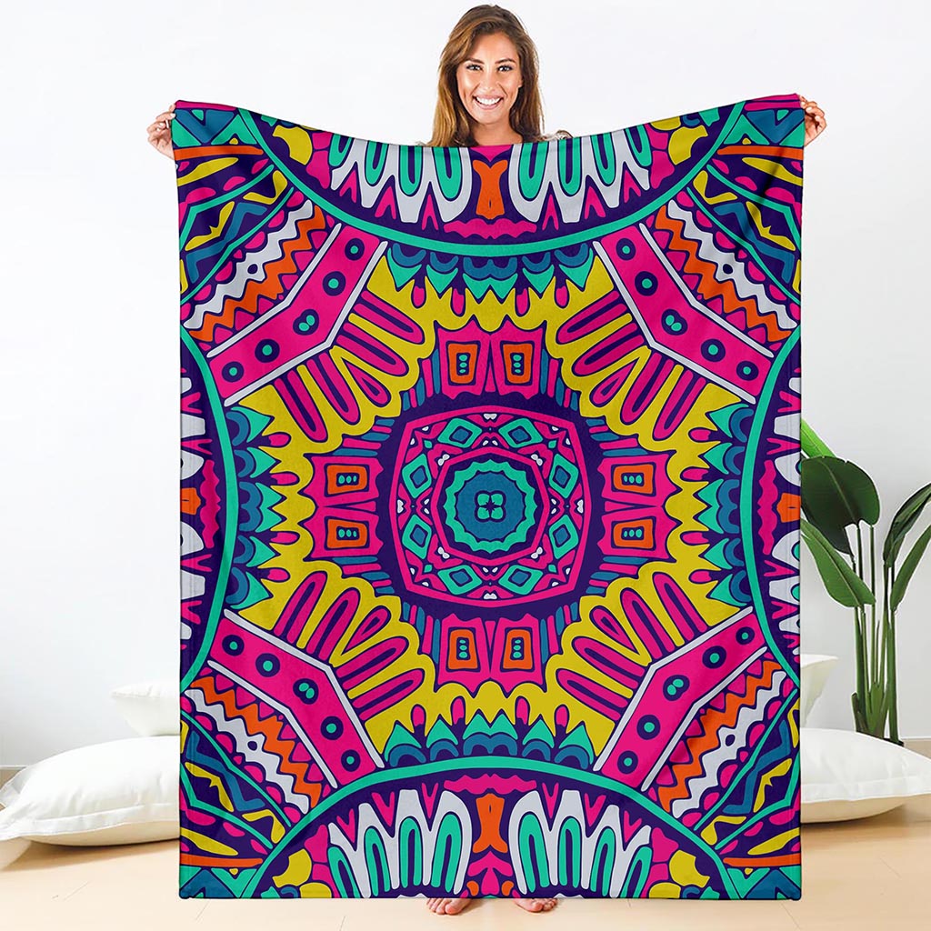 Colorful Mandala Bohemian Pattern Print Blanket