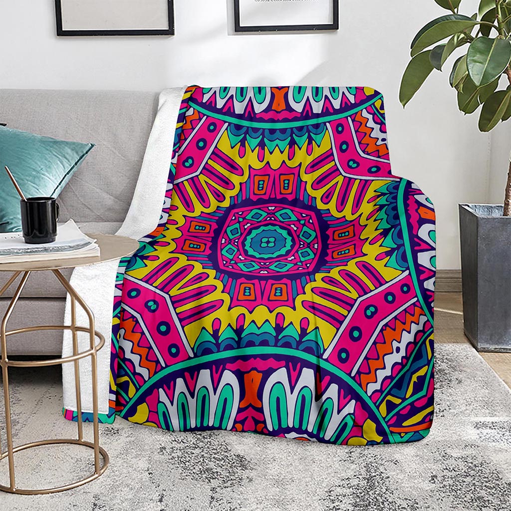 Colorful Mandala Bohemian Pattern Print Blanket
