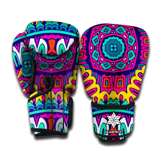 Colorful Mandala Bohemian Pattern Print Boxing Gloves