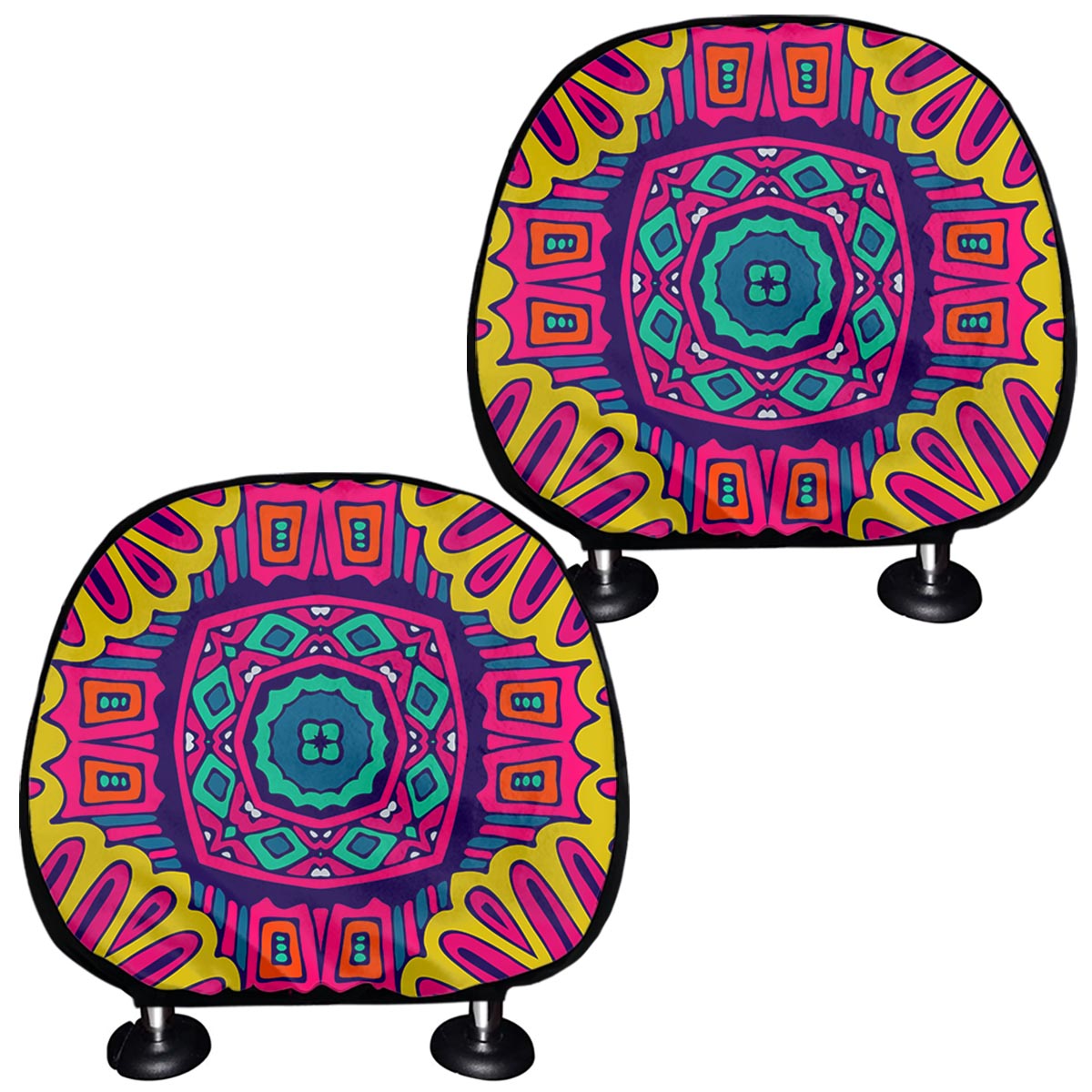 Colorful Mandala Bohemian Pattern Print Car Headrest Covers
