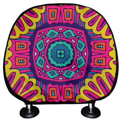 Colorful Mandala Bohemian Pattern Print Car Headrest Covers