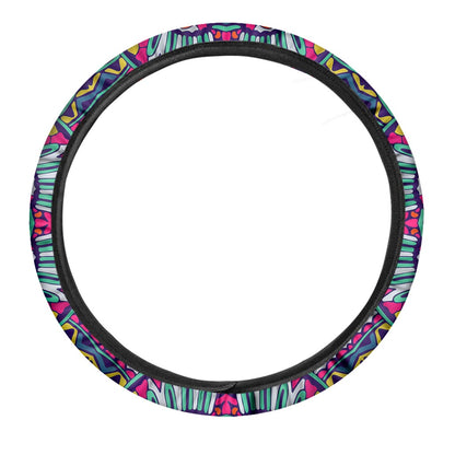 Colorful Mandala Bohemian Pattern Print Car Steering Wheel Cover