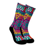 Colorful Mandala Bohemian Pattern Print Crew Socks