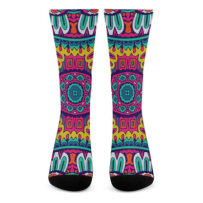 Colorful Mandala Bohemian Pattern Print Crew Socks