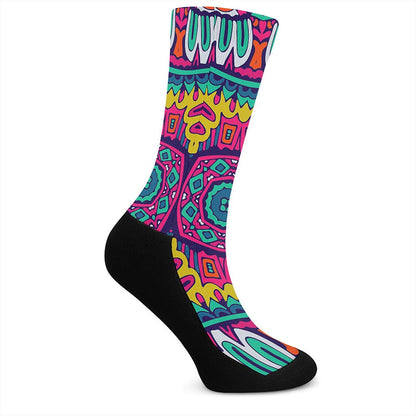 Colorful Mandala Bohemian Pattern Print Crew Socks