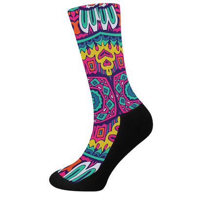 Colorful Mandala Bohemian Pattern Print Crew Socks