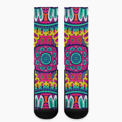 Colorful Mandala Bohemian Pattern Print Crew Socks