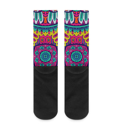 Colorful Mandala Bohemian Pattern Print Crew Socks