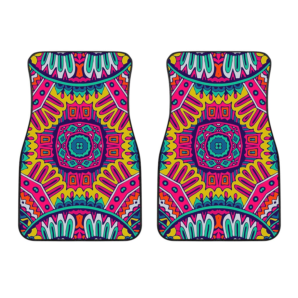 Colorful Mandala Bohemian Pattern Print Front Car Floor Mats