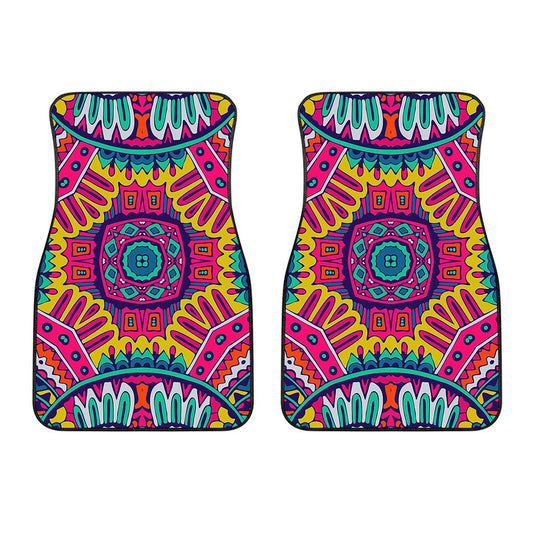 Colorful Mandala Bohemian Pattern Print Front Car Floor Mats