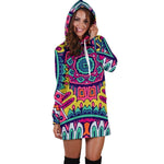 Colorful Mandala Bohemian Pattern Print Hoodie Dress GearFrost
