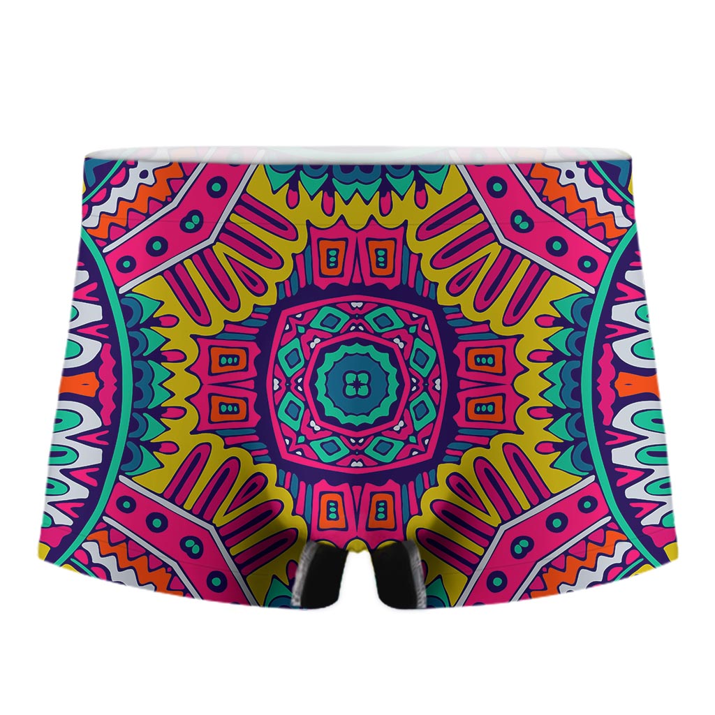 Colorful Mandala Bohemian Pattern Print Men's Boxer Briefs