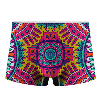 Colorful Mandala Bohemian Pattern Print Men's Boxer Briefs