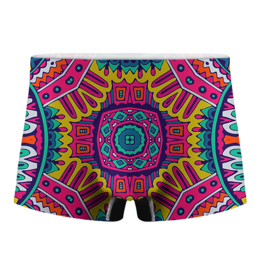 Colorful Mandala Bohemian Pattern Print Men's Boxer Briefs