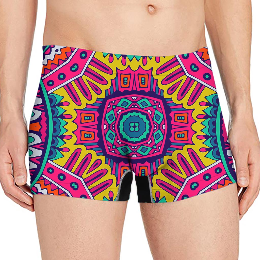 Colorful Mandala Bohemian Pattern Print Men's Boxer Briefs