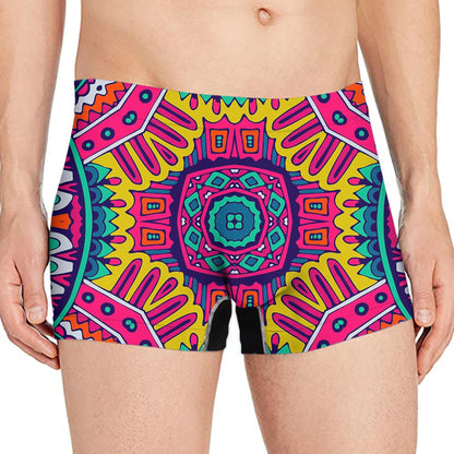 Colorful Mandala Bohemian Pattern Print Men's Boxer Briefs