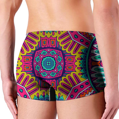 Colorful Mandala Bohemian Pattern Print Men's Boxer Briefs