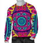 Colorful Mandala Bohemian Pattern Print Men's Crewneck Sweatshirt GearFrost