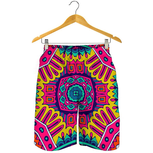 Colorful Mandala Bohemian Pattern Print Men's Shorts