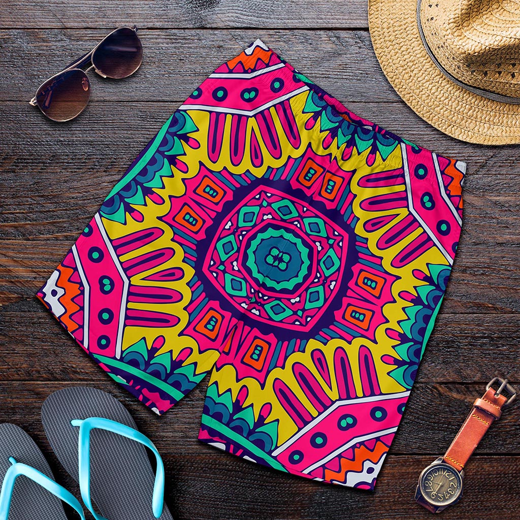 Colorful Mandala Bohemian Pattern Print Men's Shorts