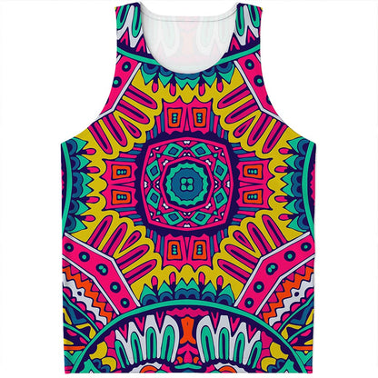 Colorful Mandala Bohemian Pattern Print Men's Tank Top