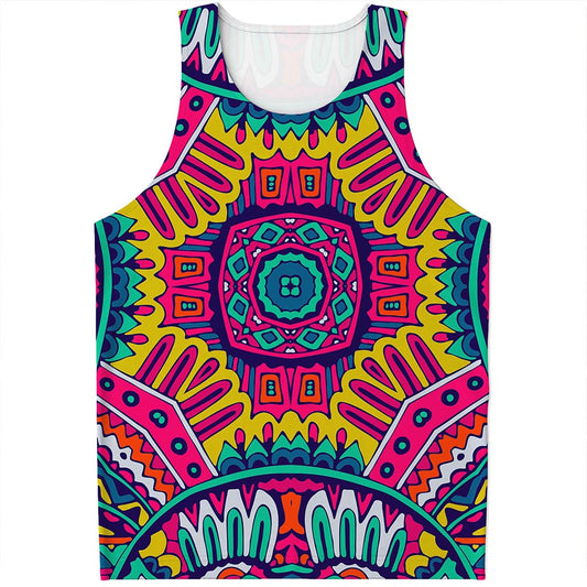 Colorful Mandala Bohemian Pattern Print Men's Tank Top