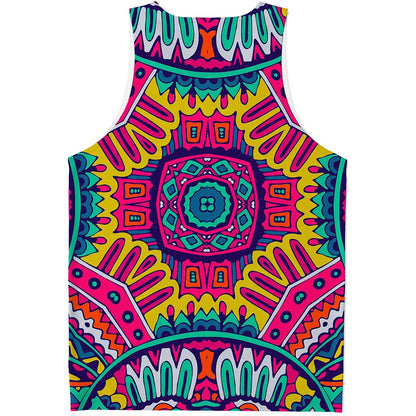 Colorful Mandala Bohemian Pattern Print Men's Tank Top